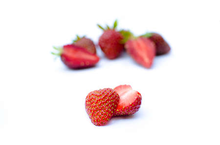 Sliced fresh strawberryの写真素材