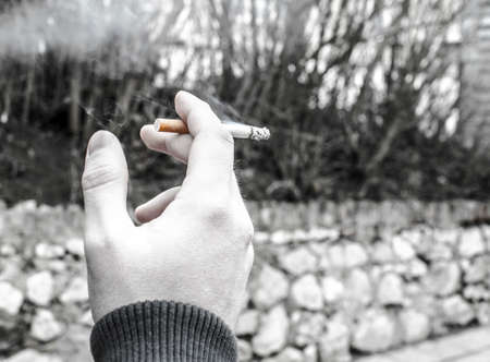 Smoking cigaretteの写真素材