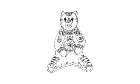 Animal draw for antistress coloringのイラスト素材