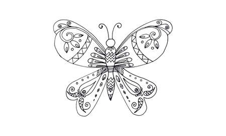 Animal draw for antistress coloringのイラスト素材