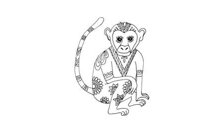Animal draw for antistress coloringのイラスト素材