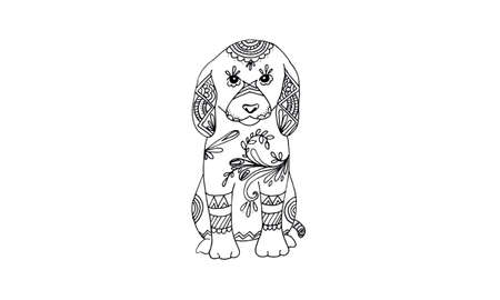 Animal draw for antistress coloringのイラスト素材