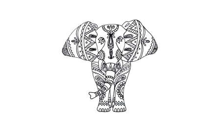 Animal draw for antistress coloringのイラスト素材