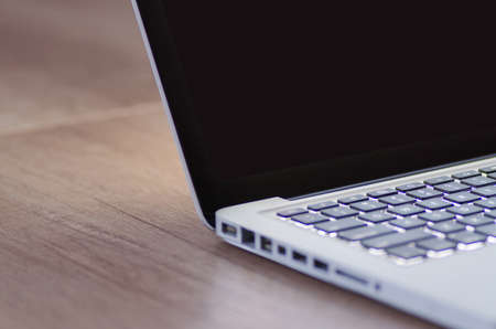 Notebook mockup in officeの写真素材