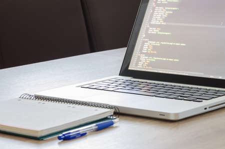 Office work with notebookの写真素材