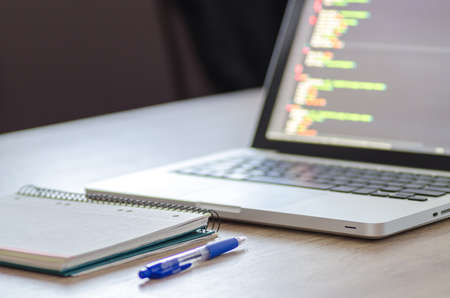 Office work with notebookの写真素材