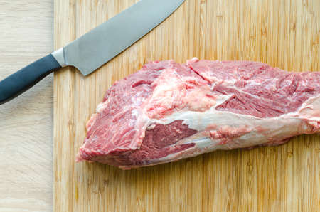 Beef steak ready to grillの写真素材