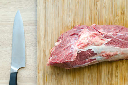 Beef steak ready to grillの写真素材