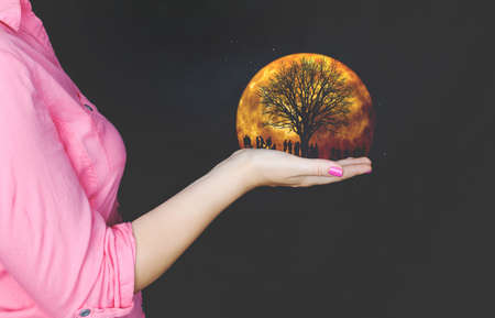 Young business woman in specific stanceの写真素材