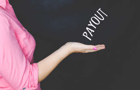 Young business woman in specific stanceの写真素材