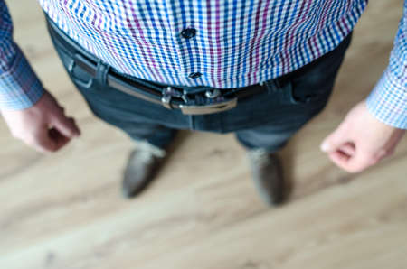 Business man standing in officeの写真素材