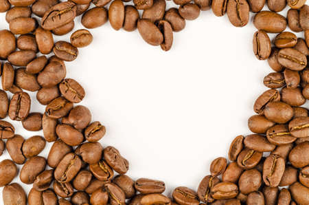 Heart from coffee beansの写真素材