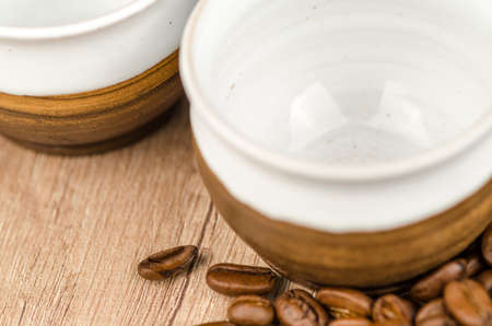 Cup with coffee beansの写真素材