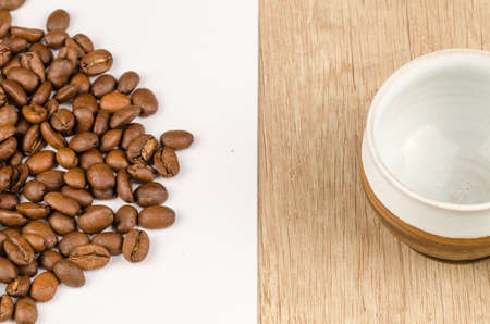 Cup with coffee beansの写真素材