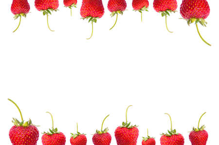 strawberries isolated on white backgroundの写真素材