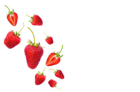 strawberries isolated on white backgroundの写真素材