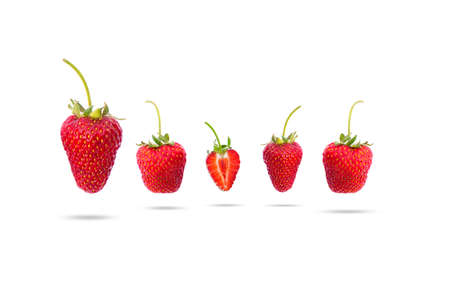 strawberries isolated on white backgroundの写真素材