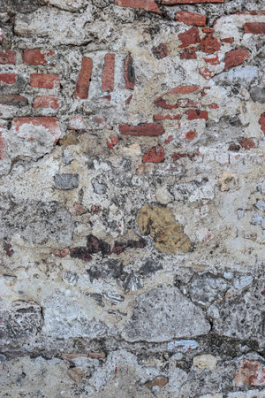 Texture wall of Colonial Catlle Fortress in caribbean sea. Texture for compositing and commercial use. Restauration materials apllied.の写真素材