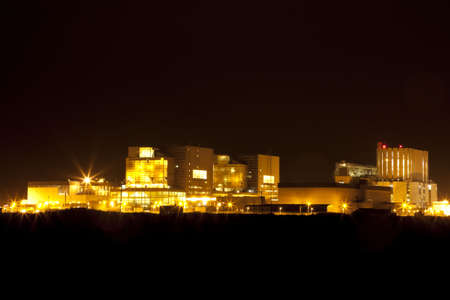 Dungeness nuclear powerstation in Kent by night.
