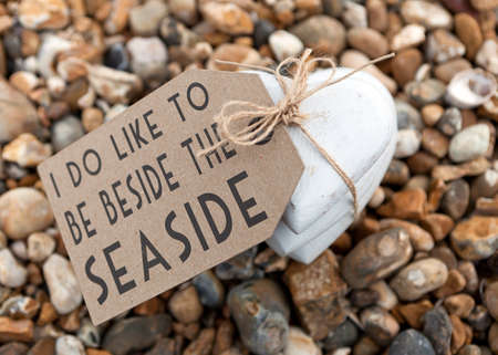 Hearts & Stones At The Seaside Middleの写真素材