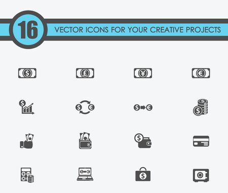 Currency exchange vector icons for your creative ideasのイラスト素材
