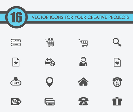 e-commerce interface vector icons for your creative ideasのイラスト素材