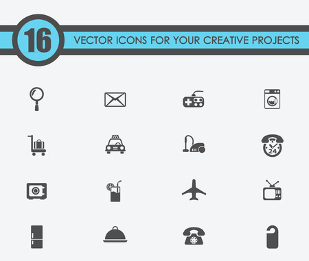 Hotel service vector icons for your creative ideasのイラスト素材