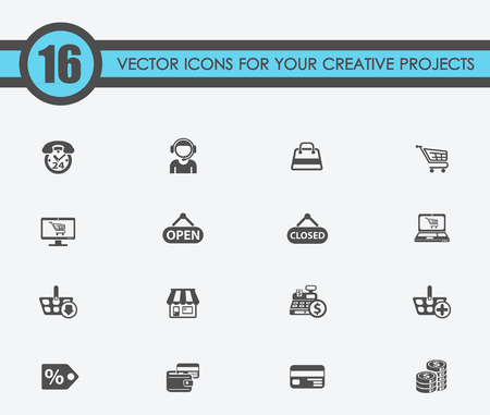 shopping vector icons for your creative ideasのイラスト素材