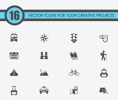 Illustration of travel vector icons for your creative ideasのイラスト素材