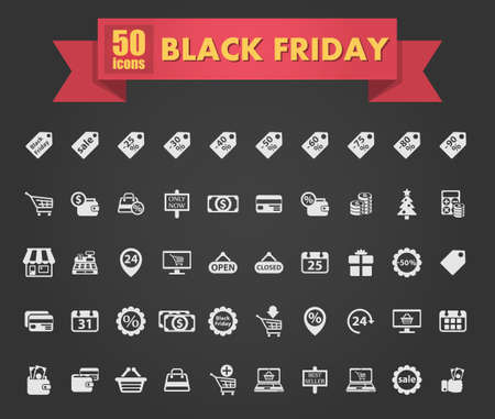 black friday vector iconsのイラスト素材