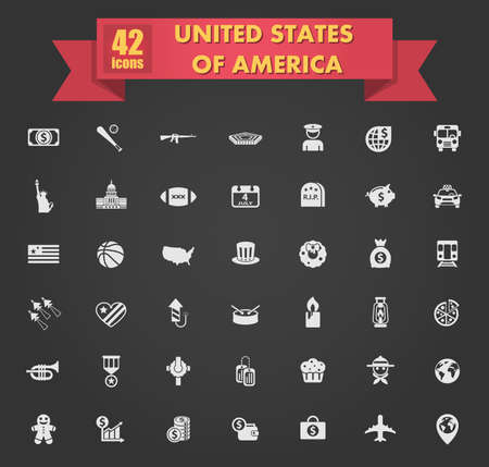 usa icon setのイラスト素材