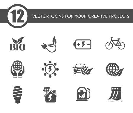 alternative energy vector iconsのイラスト素材