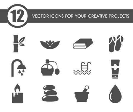 beauty and spa vector iconsのイラスト素材