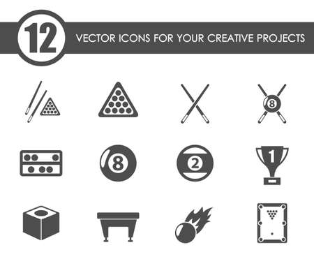 billiards vector iconsのイラスト素材