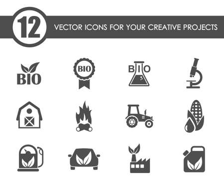 bio fuel vector iconsのイラスト素材