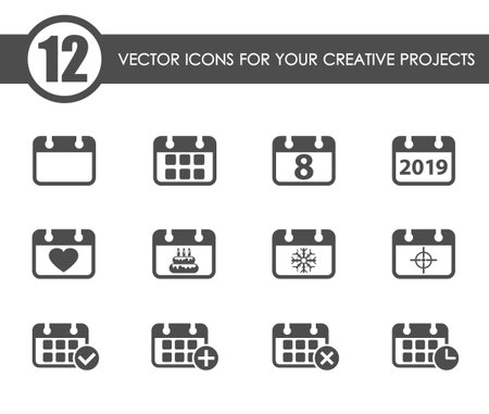 calendar vector iconsのイラスト素材