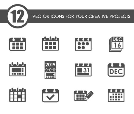 calendar vector iconsのイラスト素材
