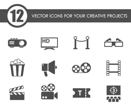 cinema vector iconsのイラスト素材