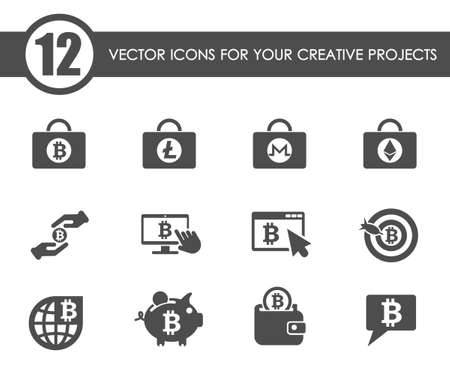 cryptocurrency vector iconsのイラスト素材