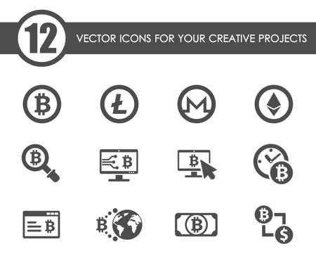 cryptocurrency vector iconsのイラスト素材