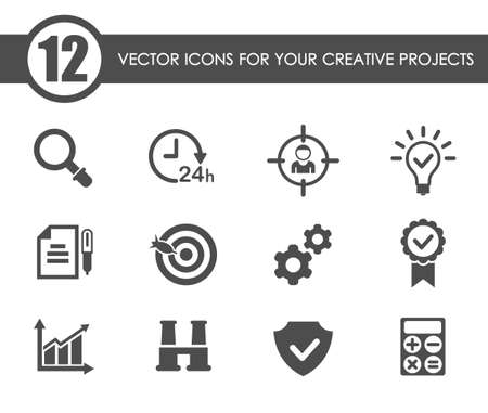 data analytics vector iconsのイラスト素材