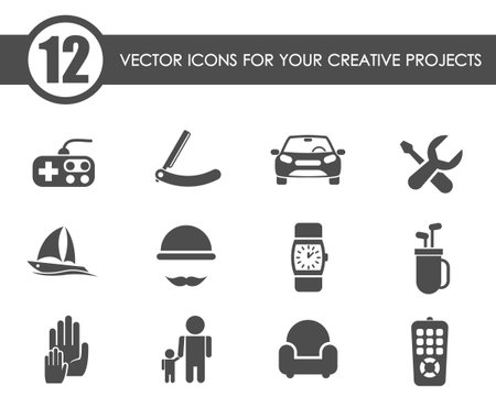 fathers day vector iconsのイラスト素材