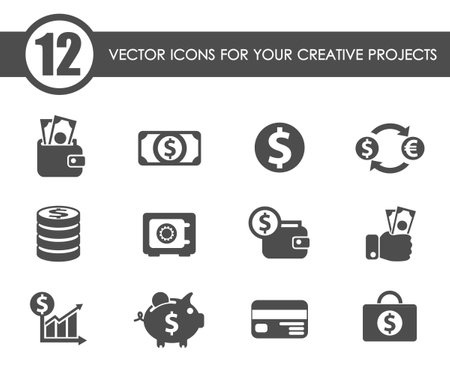 finance vector iconsのイラスト素材