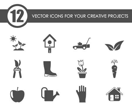 gardening vector iconsのイラスト素材