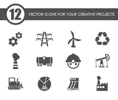 industry vector iconsのイラスト素材