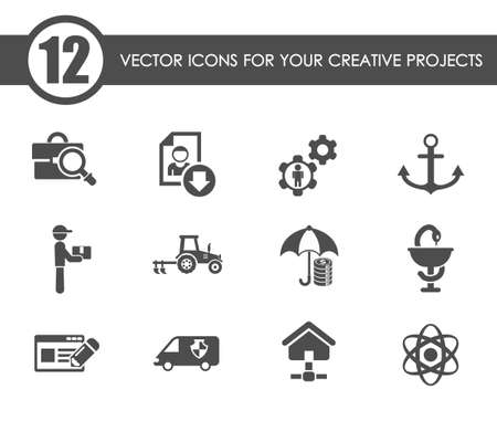 job search vector iconsのイラスト素材