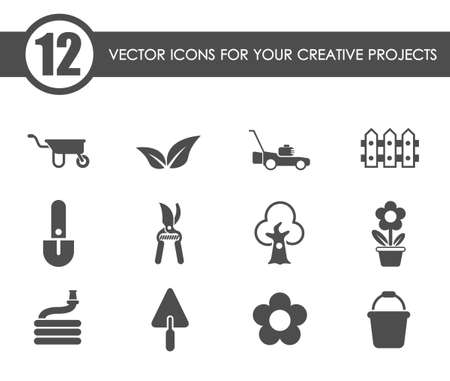landscape design vector iconsのイラスト素材