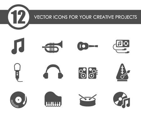 music vector iconsのイラスト素材