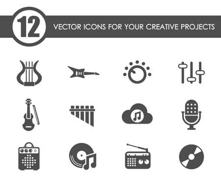music vector iconsのイラスト素材