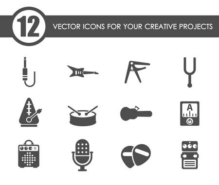musical shop vector iconsのイラスト素材